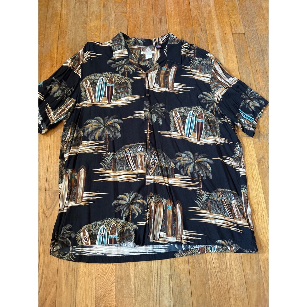 Kalaheo‎ Hawaiian Shirt Surfboard Palm Tree Print Aloha Shirt 3XL